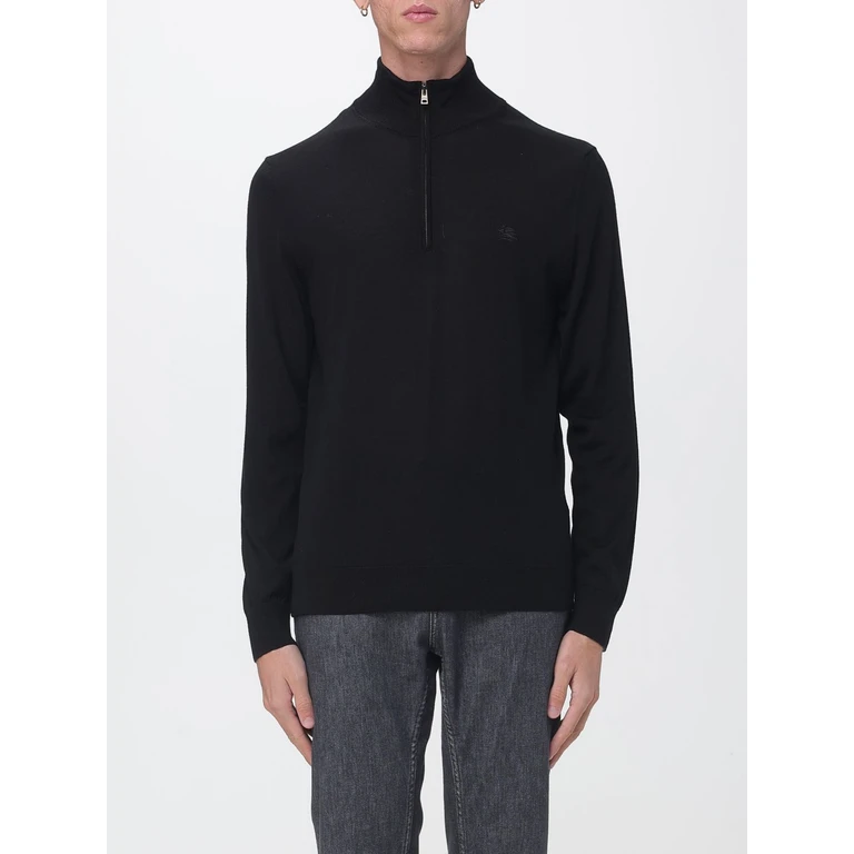 Wool and Silk Half-Zip Turtleneck Jumper with Embroidered Pegaso Logo (MRKF0120AU12QN0000)