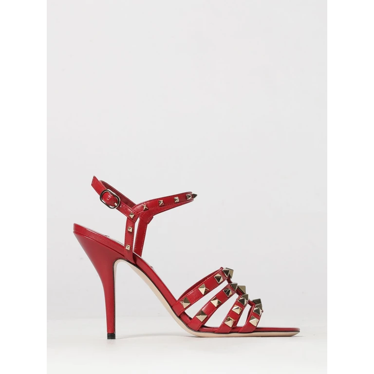 Sandale à talon Valentino Garavani Rockstud en Rouge