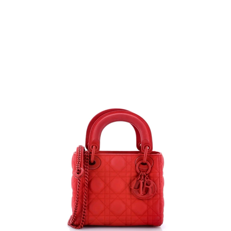 Ultra Matte Lady Dior Chain Bag Cannage Quilt Calfskin Mini