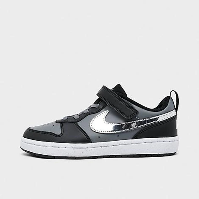 Little Kids Court Borough Low Recraft Stretch Lace Casual Shoes in black /mtlc silver's Size: 1.0