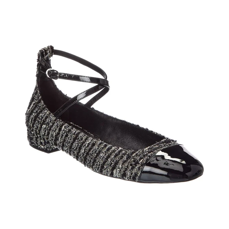 Eden Strap Tweed & Patent Flat