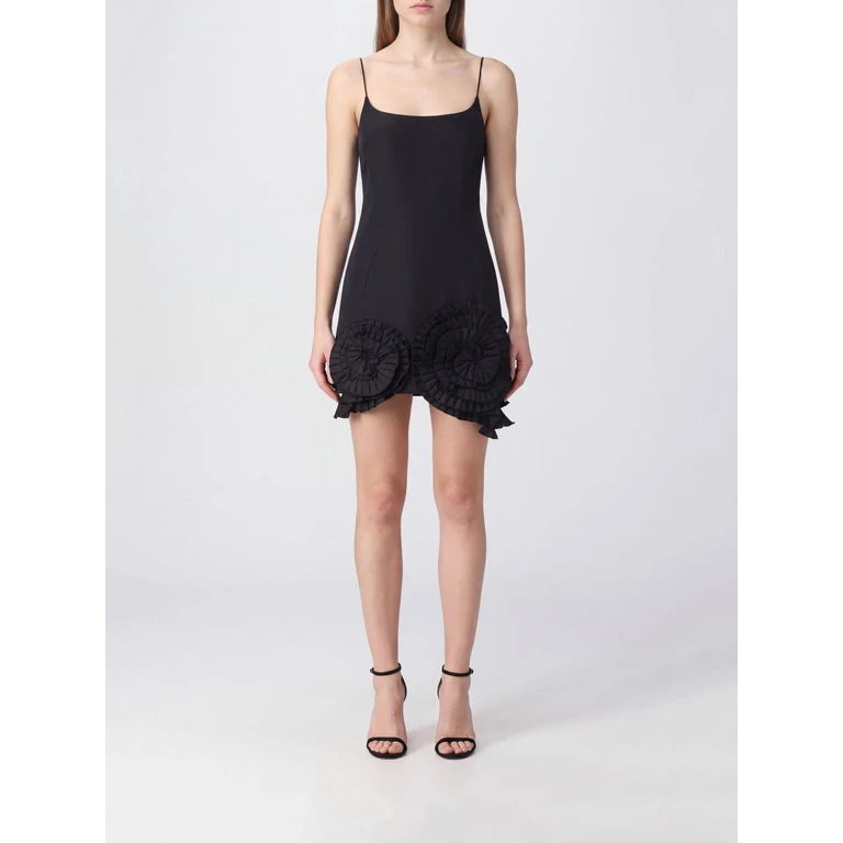 Robe mini en taffetas avec appliqué floral