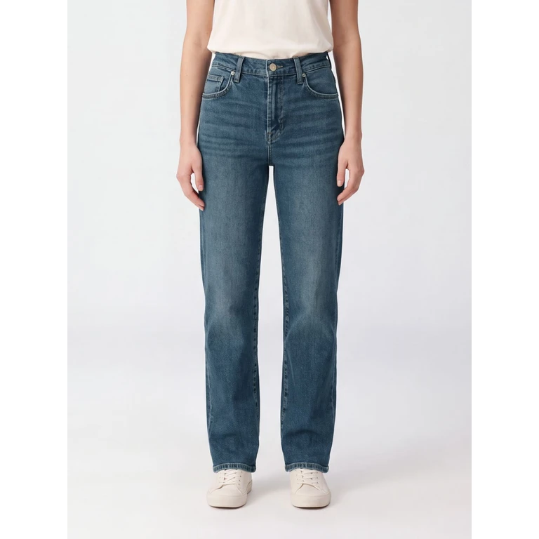 Stovepipe High-Waisted Straight Jeans in Denim (7U4N01203NP)