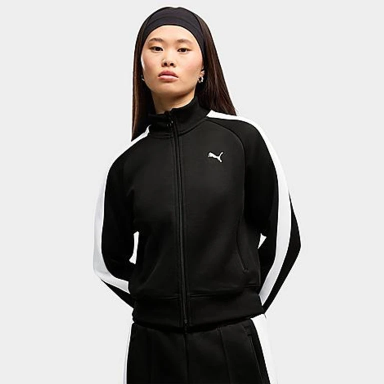 Women's T7 Short Track Full-Zip Jacket in PUMA Black