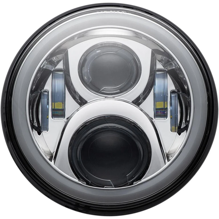 CD-7-13-C - Custom Dynamics 7" LED Halo Headlamp with Mounting Ring For Harley Davidson FLD 1690 2012-2013 Chrome