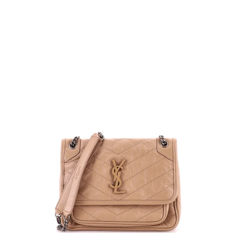 Niki Chain Flap Bag Matelasse Chevron Leather Baby