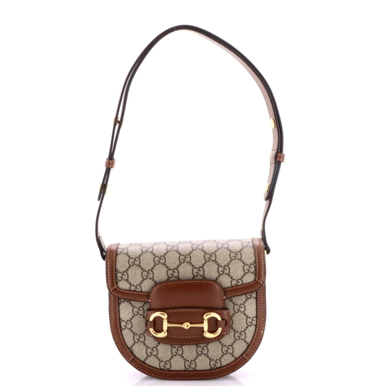 Horsebit 1955 Rounded Shoulder Bag GG Coated Canvas and Leather Mini