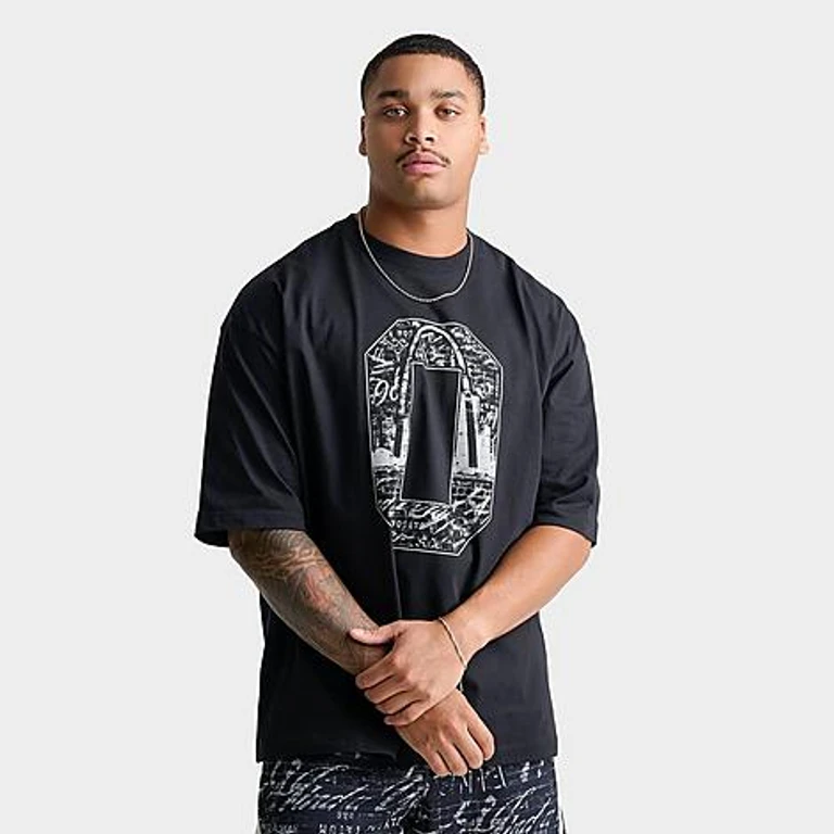 Men's Tatum Sport Dri-FIT Basketball T-Shirt in Black/Light Smoke Grey/Infrared 23 Size: Small