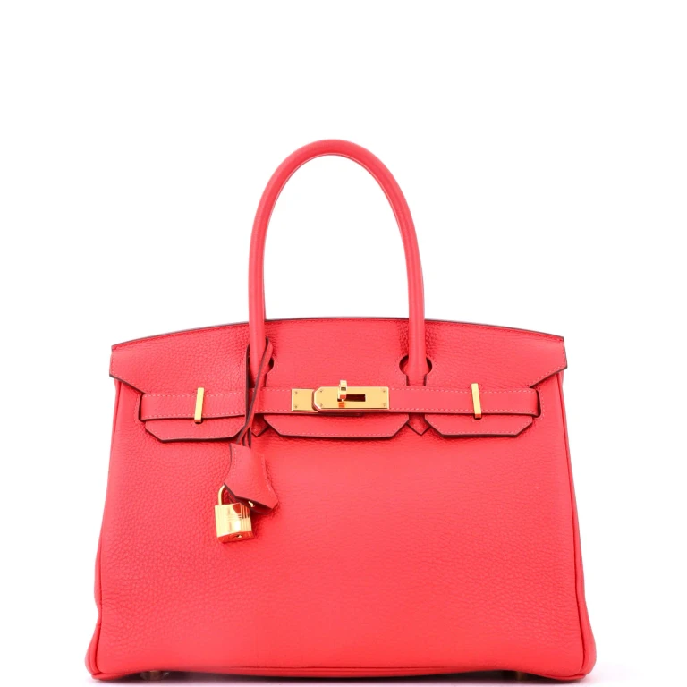 Birkin Handbag Rouge Pivoine Togo with Gold Hardware 30