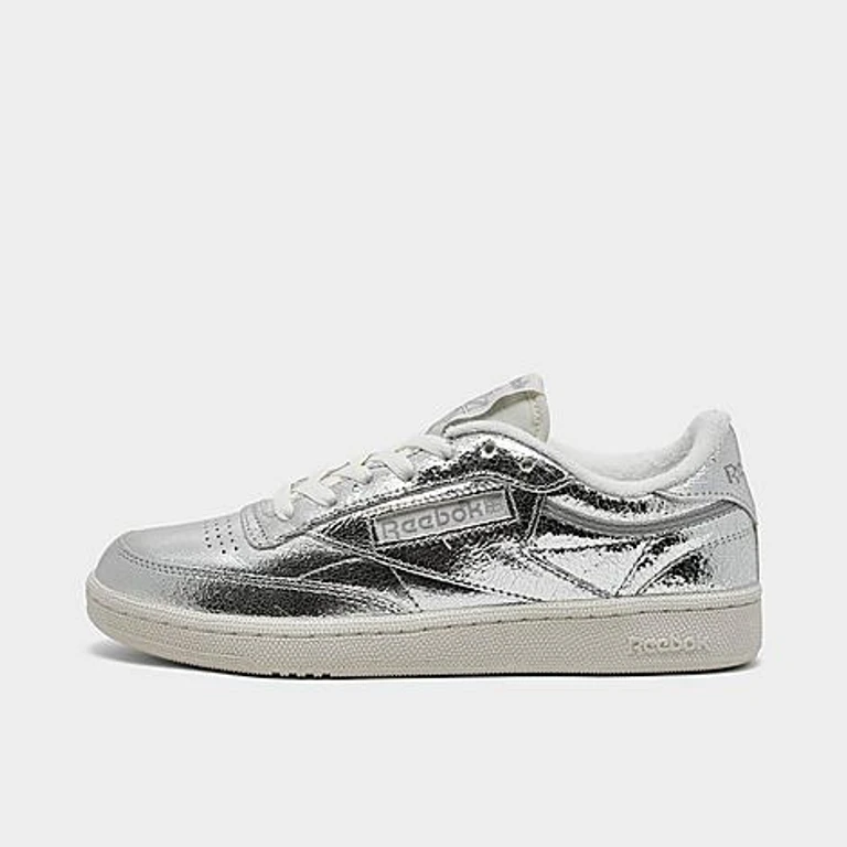 Reebok Women's Club C 85 Vintage Casual Shoes in Silver Metallic/Chalk Size: 5.0