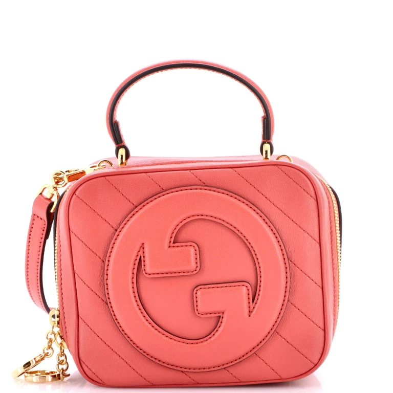 Blondie NM Top Handle Shoulder Bag Diagonal Quilted Leather