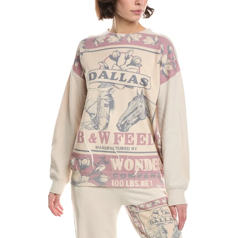 Dallas B W Feed Crewneck Pullover