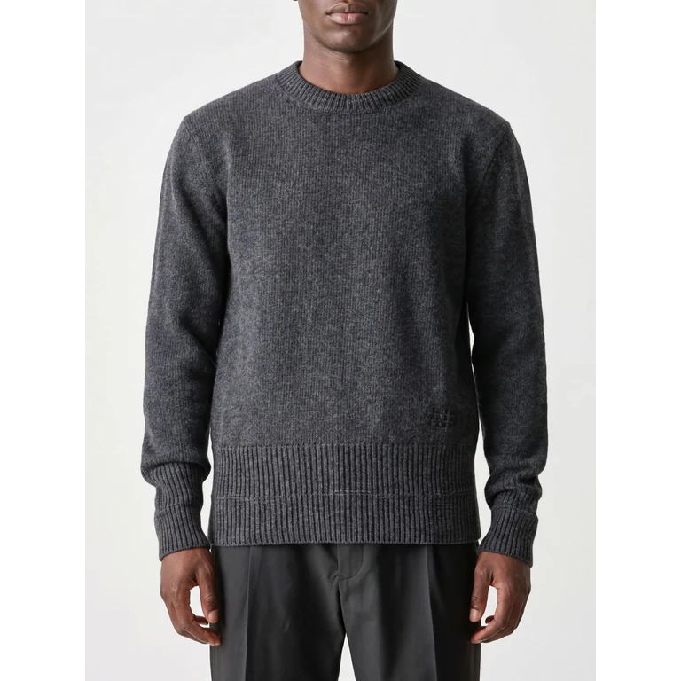 Wool Blend Crewneck Jumper with Ribbed Trims (SH0HL0043M13287855M)