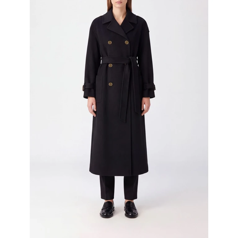 Manteau long croisé en laine Elisabetta Franchi avec ceinture