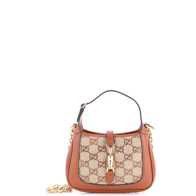 Jackie 1961 Chain Hobo Crystal Embellished GG Canvas Mini