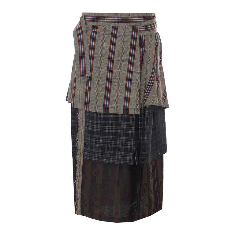 Falda midi superpuesta - Multicolor