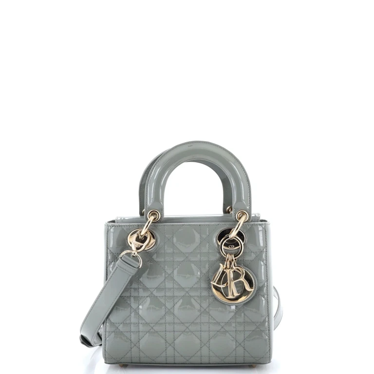 Lady Dior Bag Cannage Quilt Patent Small