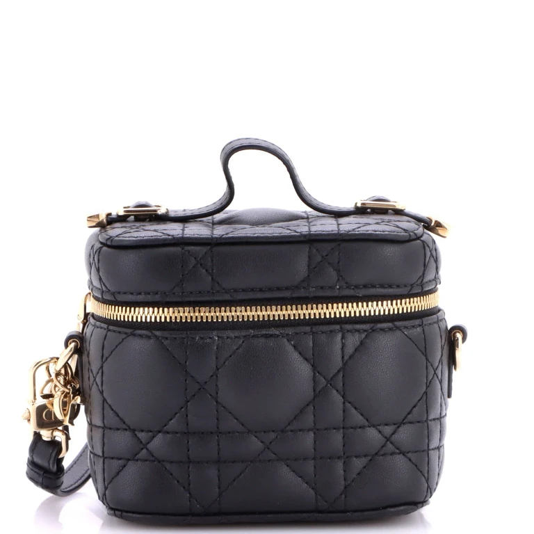 Lady Dior Vanity Case Cannage Quilt Lambskin Micro