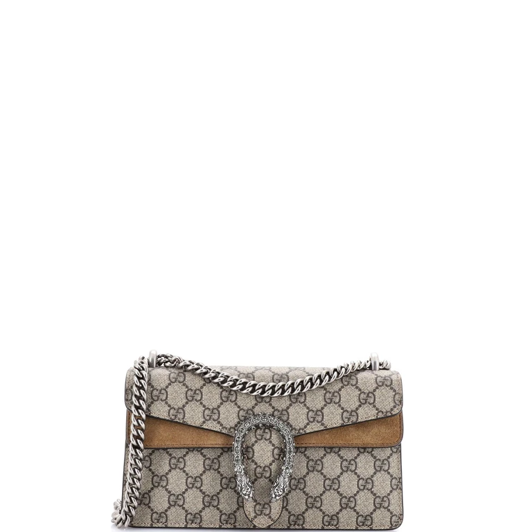 Dionysus Bag GG Coated Canvas with Crystal Embellished Metal Small