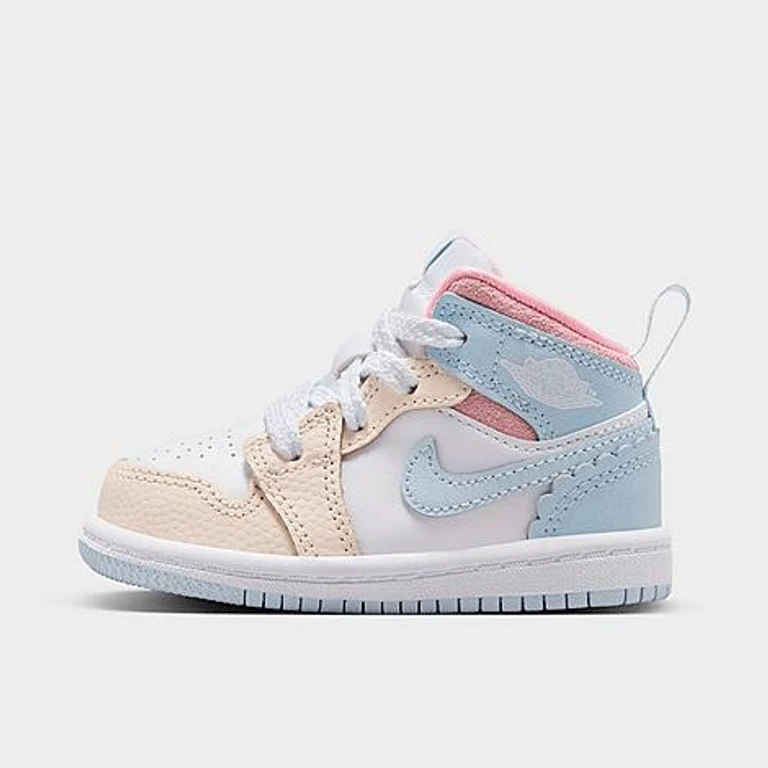 Kids Toddler Air Retro 1 Mid SE Casual Shoes in Half Blue/Pale Ivory/White Size: 2.0