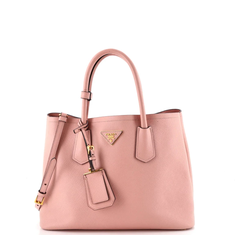 Cuir Double Tote Saffiano Leather Medium