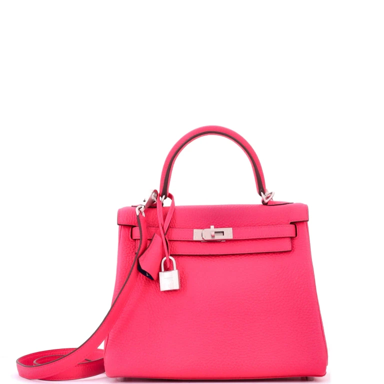 Special Order Kelly Handbag Bicolor Clemence with Brushed Palladium Hardware 25