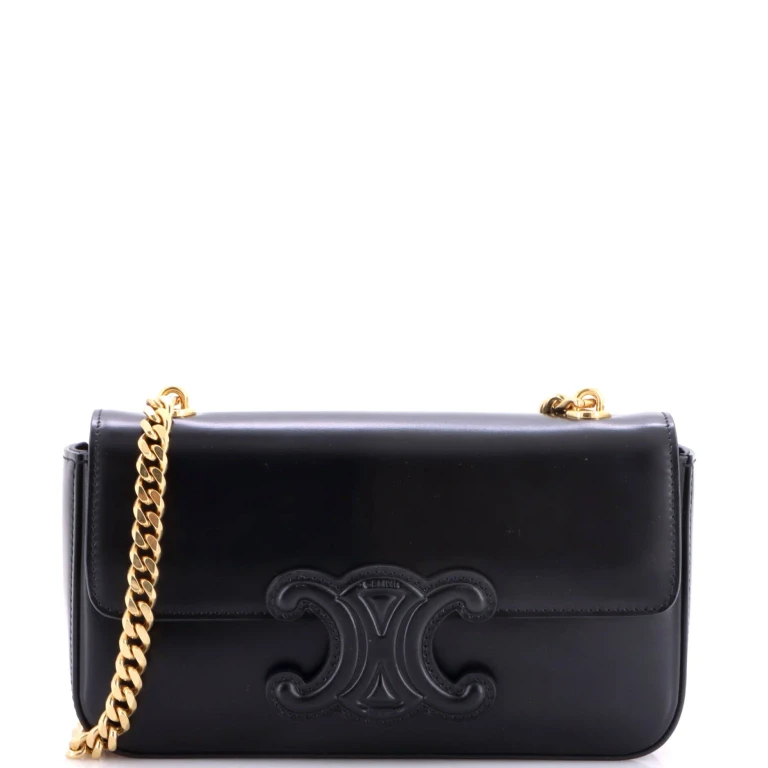 Triomphe Chain Shoulder Bag Leather Small
