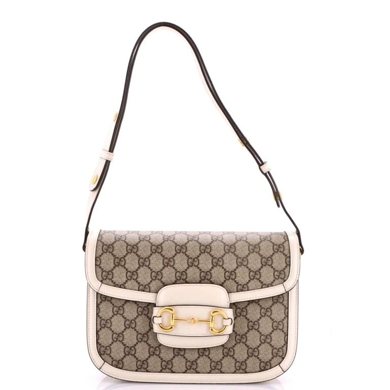 Horsebit 1955 Shoulder Bag GG Coated Canvas with Leather Small