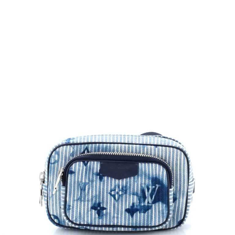 Outdoor Pouch Limited Edition Monogram Watercolor Stripes Denim