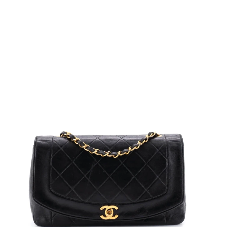 Vintage Diana Flap Bag Quilted Lambskin Medium