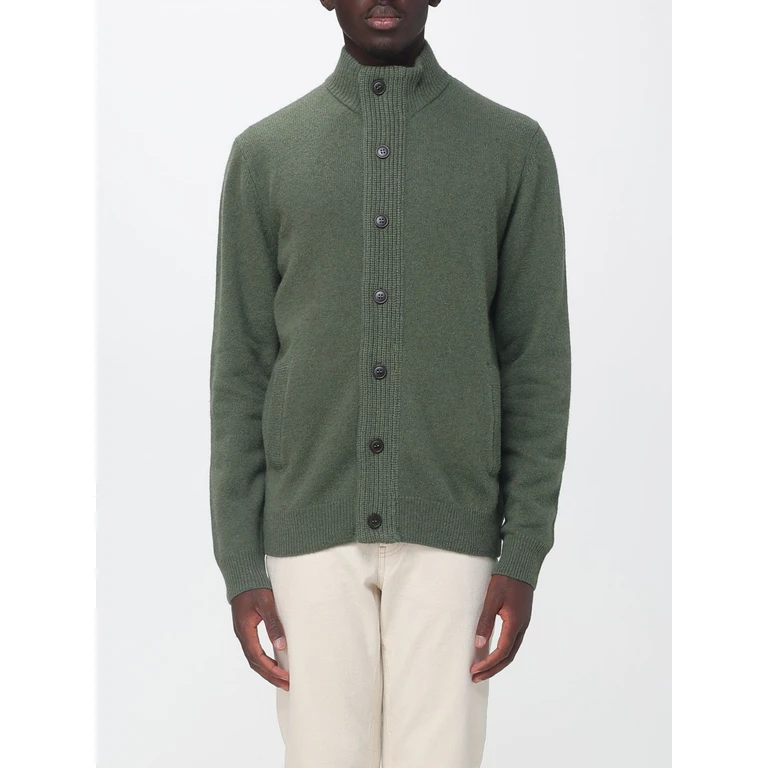 High-Neck Pure Wool Cardigan with Button Closure (MKN0731OL51)