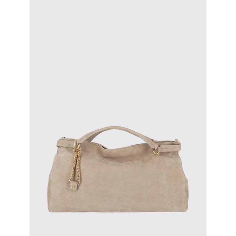 Virgo Handbag in Nubuck Leather with Double Handle and Logo Charm (B02253NABACA)