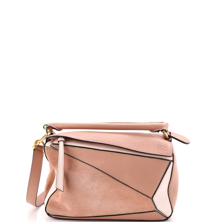Puzzle Bag Leather and Suede Small