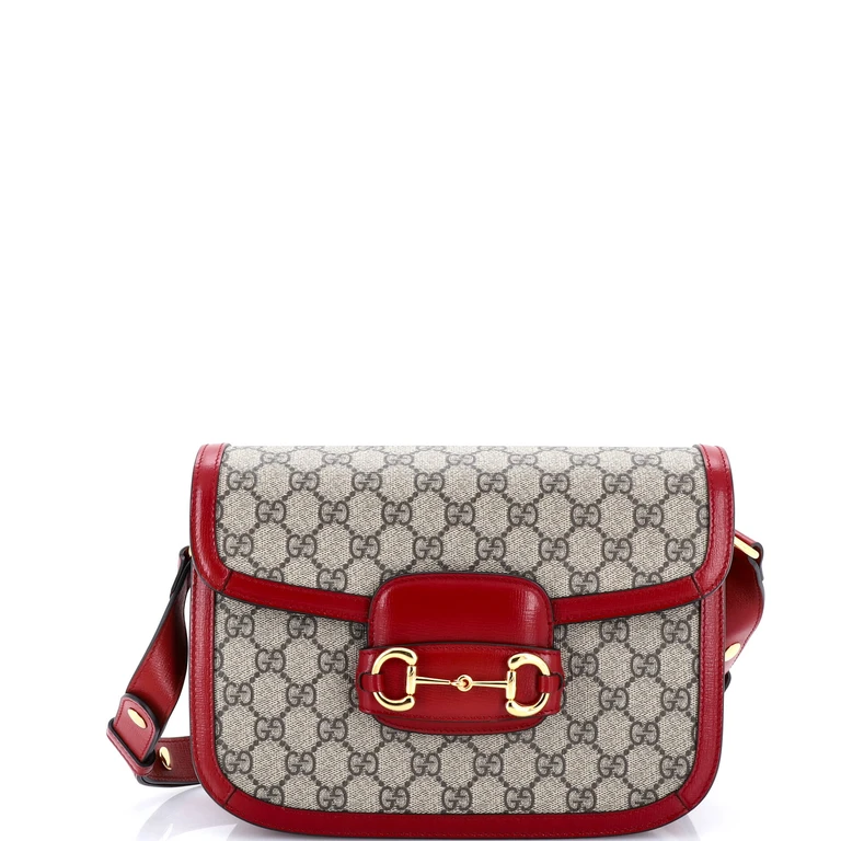 Horsebit 1955 Shoulder Bag GG Coated Canvas with Leather Small