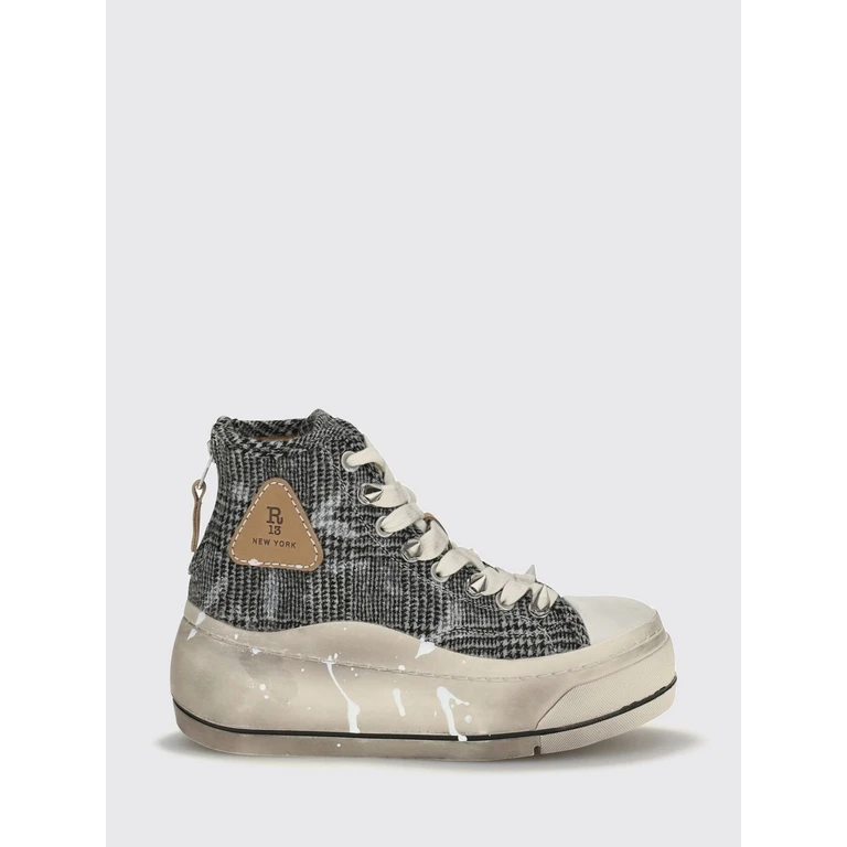 Kurt Bicolor Canvas High-Top Platform Sneakers with Back Zip (R13S5029S288Y)