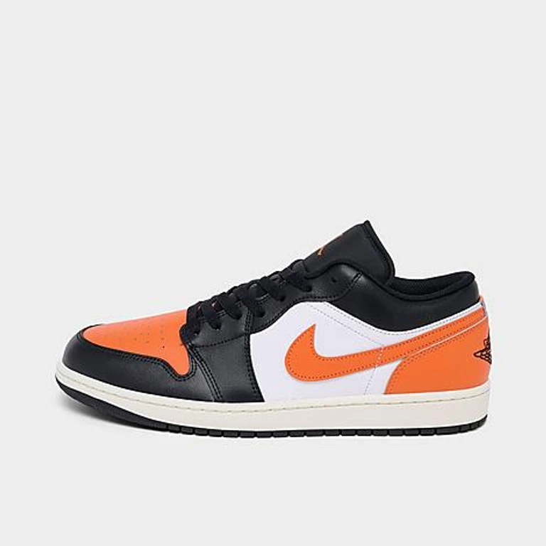 Men's Air Retro 1 Low Casual Shoes in Black/Starfish/White Size: 7.0