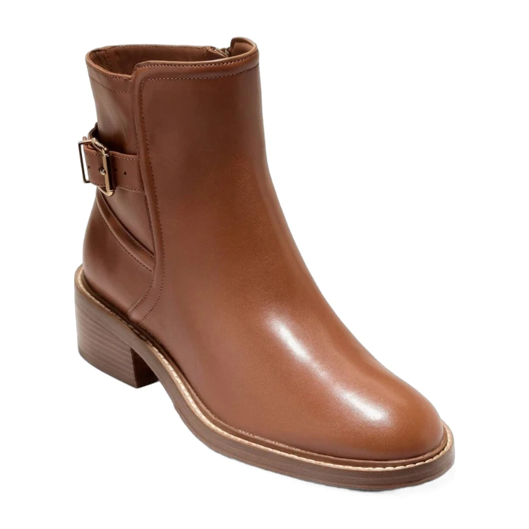 Silvana Buckle Leather Bootie