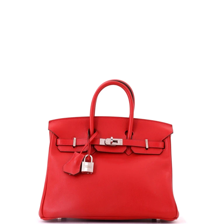 Birkin Handbag Rouge Casaque Swift with Palladium Hardware 25