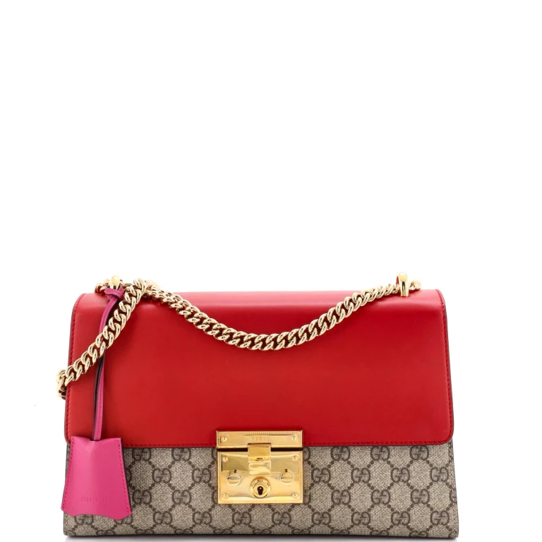 Padlock Shoulder Bag GG Coated Canvas and Leather Medium