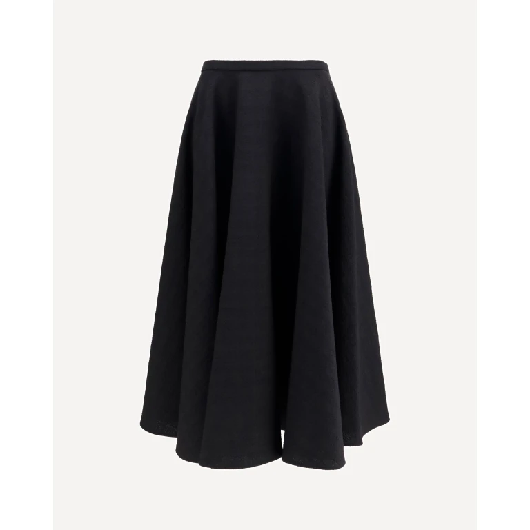Virgin wool ruffled Midi Skirt Female 42