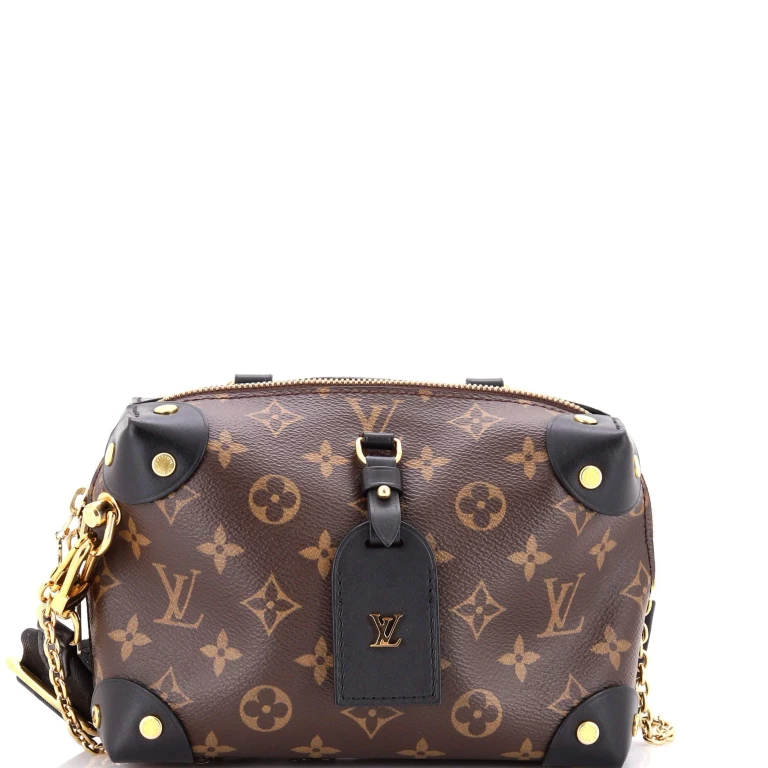 Petite Malle Souple Handbag Monogram Canvas with Leather