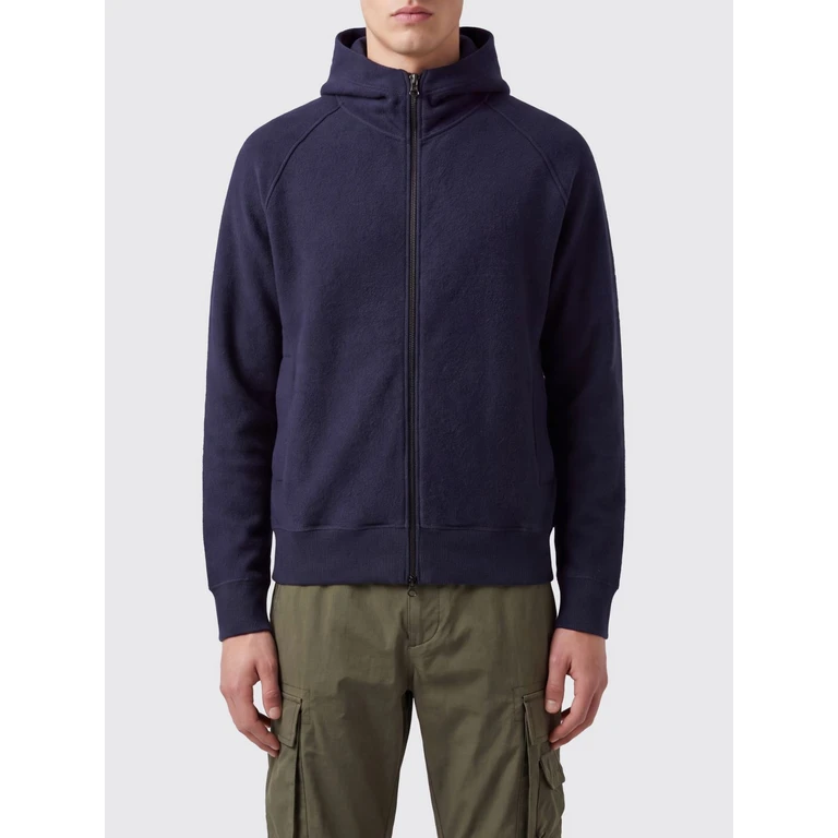 Virgin Wool Knit Full-Zip Hoodie with Logo Patch (5100062S01A1V0020)