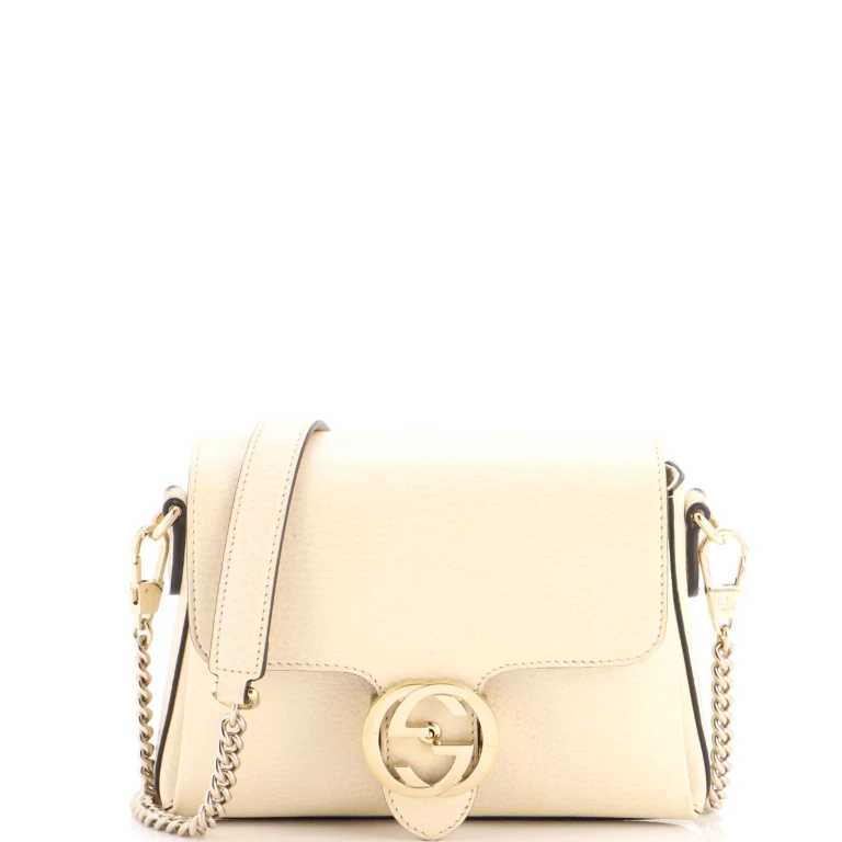 Interlocking Chain Crossbody Bag Leather Small