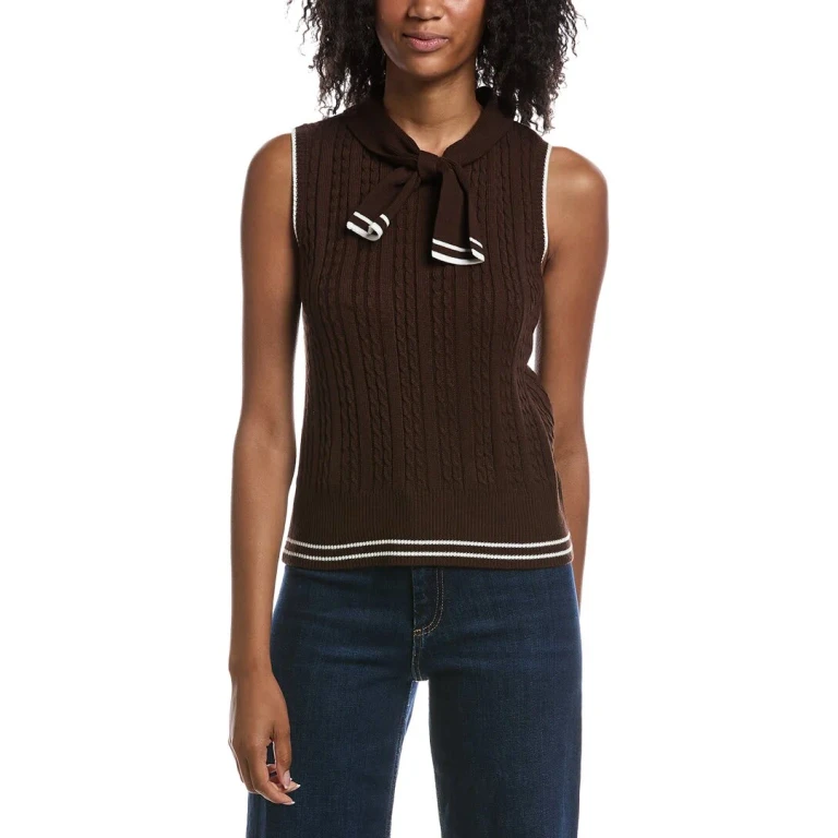 Tie Front Sweater Vest
