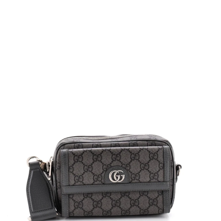Ophidia Front Pocket Camera Bag GG Coated Canvas Mini