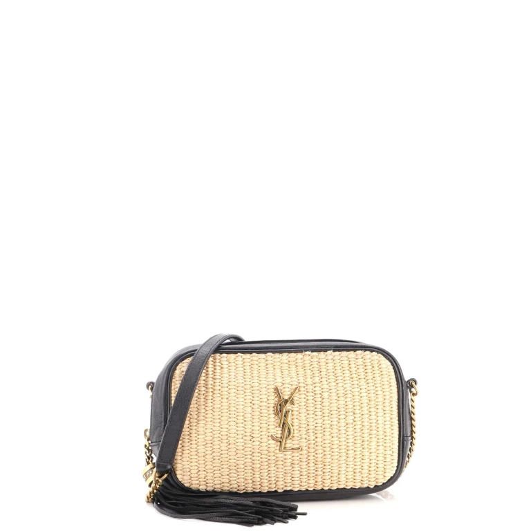 Lou Camera Bag Woven Raffia Mini