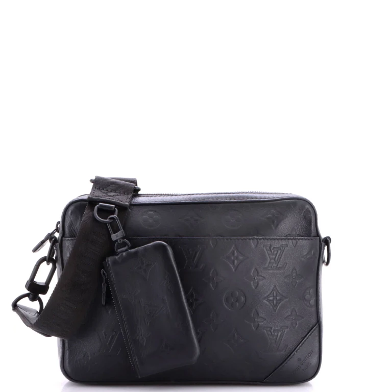 Duo Messenger Bag Monogram Shadow Leather