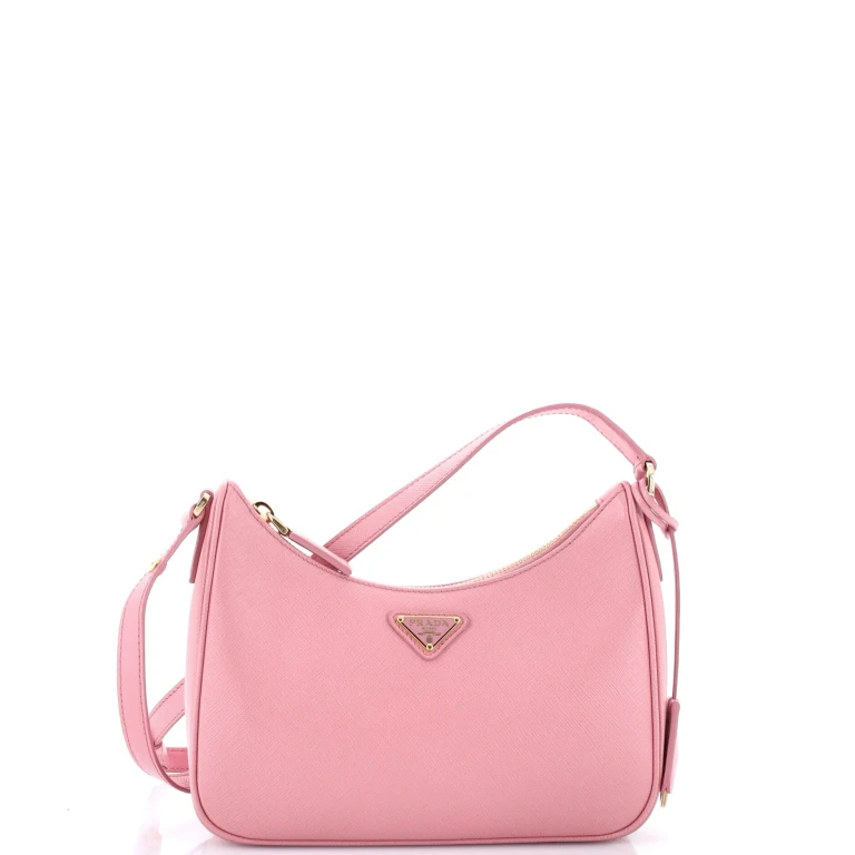 Adjustable Handle Zip Hobo Saffiano Leather Mini