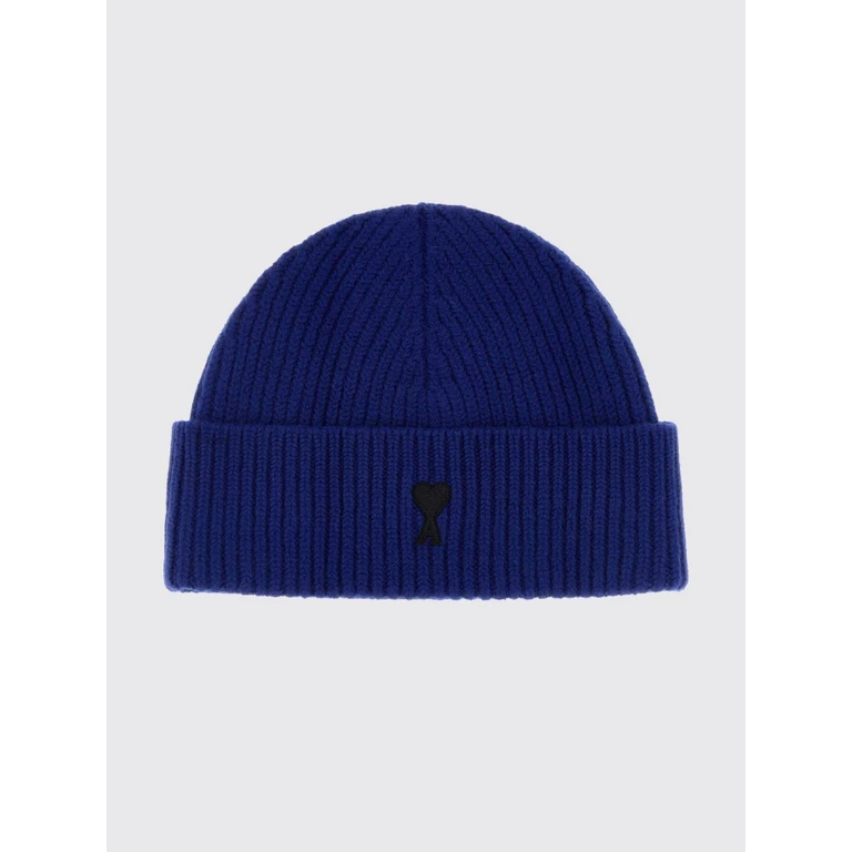Beanie in Pure Virgin Wool with Cuff and Contrast Logo (UBO006018A271)