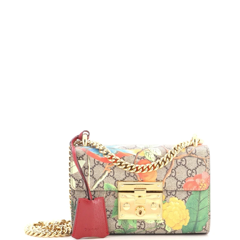 Padlock Shoulder Bag Tian Print GG Coated Canvas Small